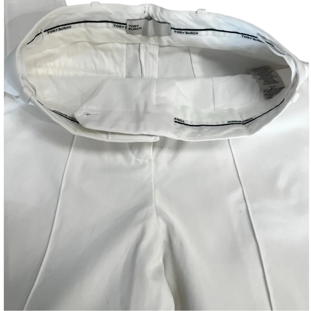 Tory Burch White Cotton Pleated Pants  Size 6  Style 1212-142932  Luxury…